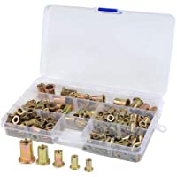 QLOUNI 165pcs Juego de Tuercas Remachadas Acero al Carbono Galvanizadas M3-M4-M5-M6-M8